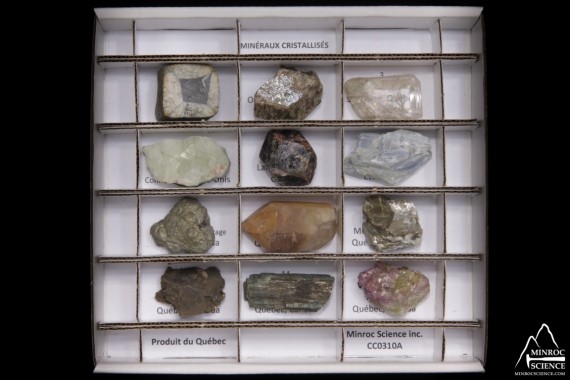 CC0310 Collection de 12 minéraux cristallisés